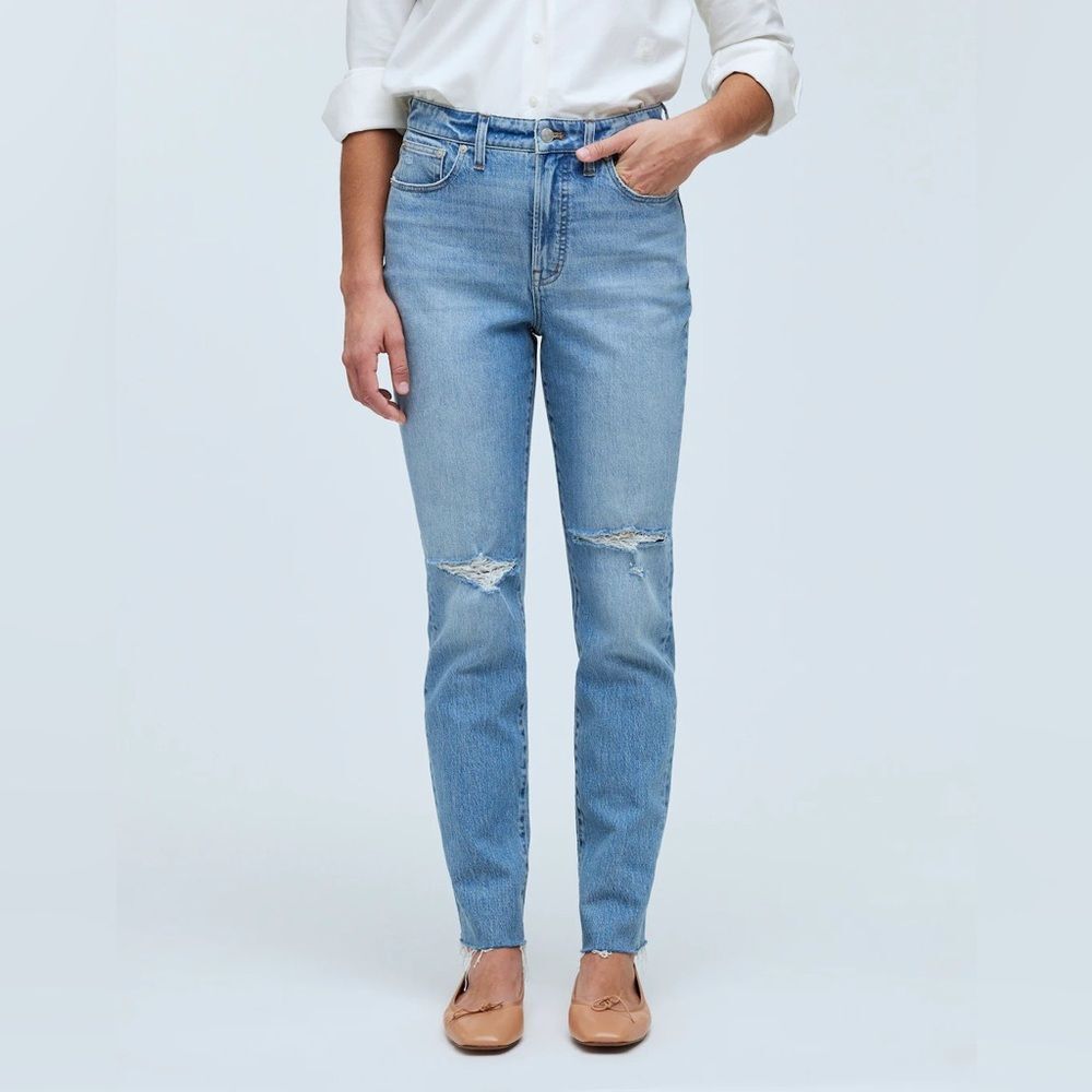 Madewell NWT Petite Perfect Vintage Jeans Size 27P in Liland Wash | Ripped Knee